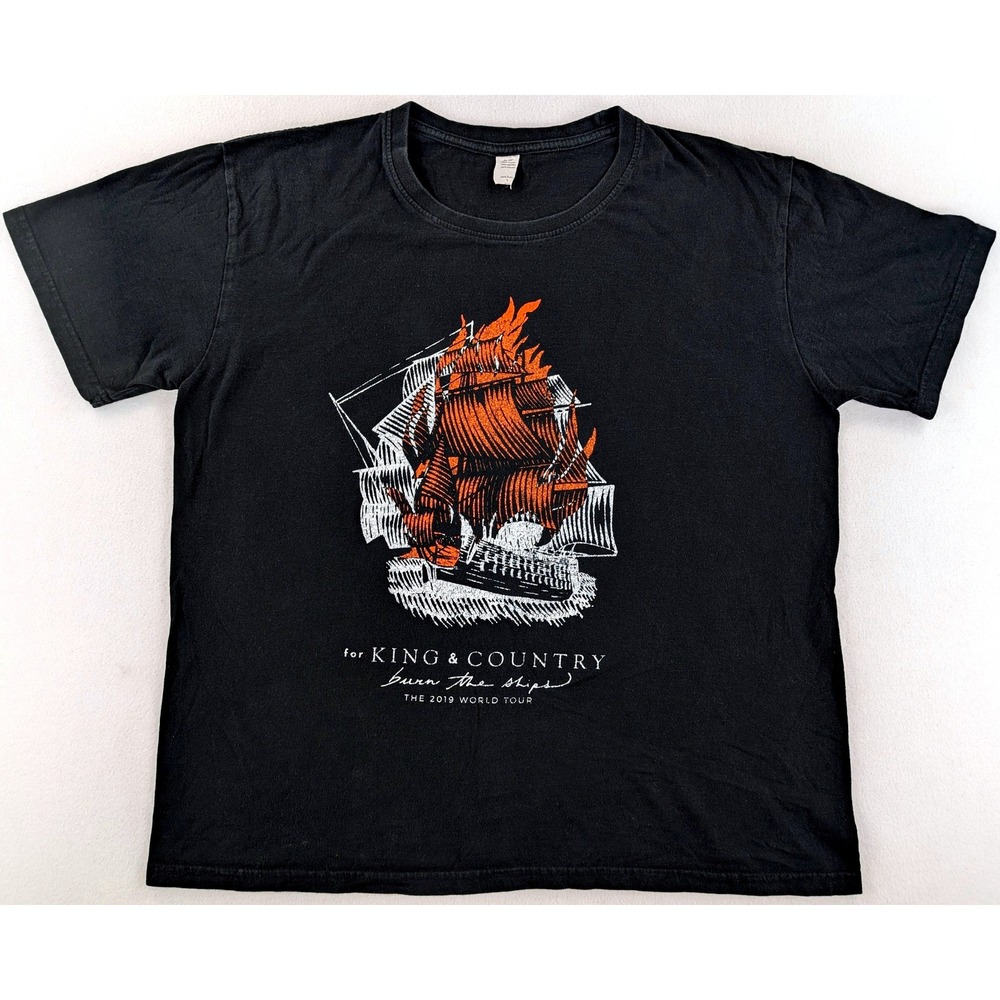 for KING & COUNTRY Burn the Ships 2019 World Tour T-Shirt Mens L Double Sided